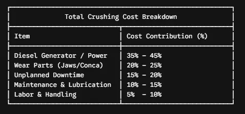 crushing cost breakdown